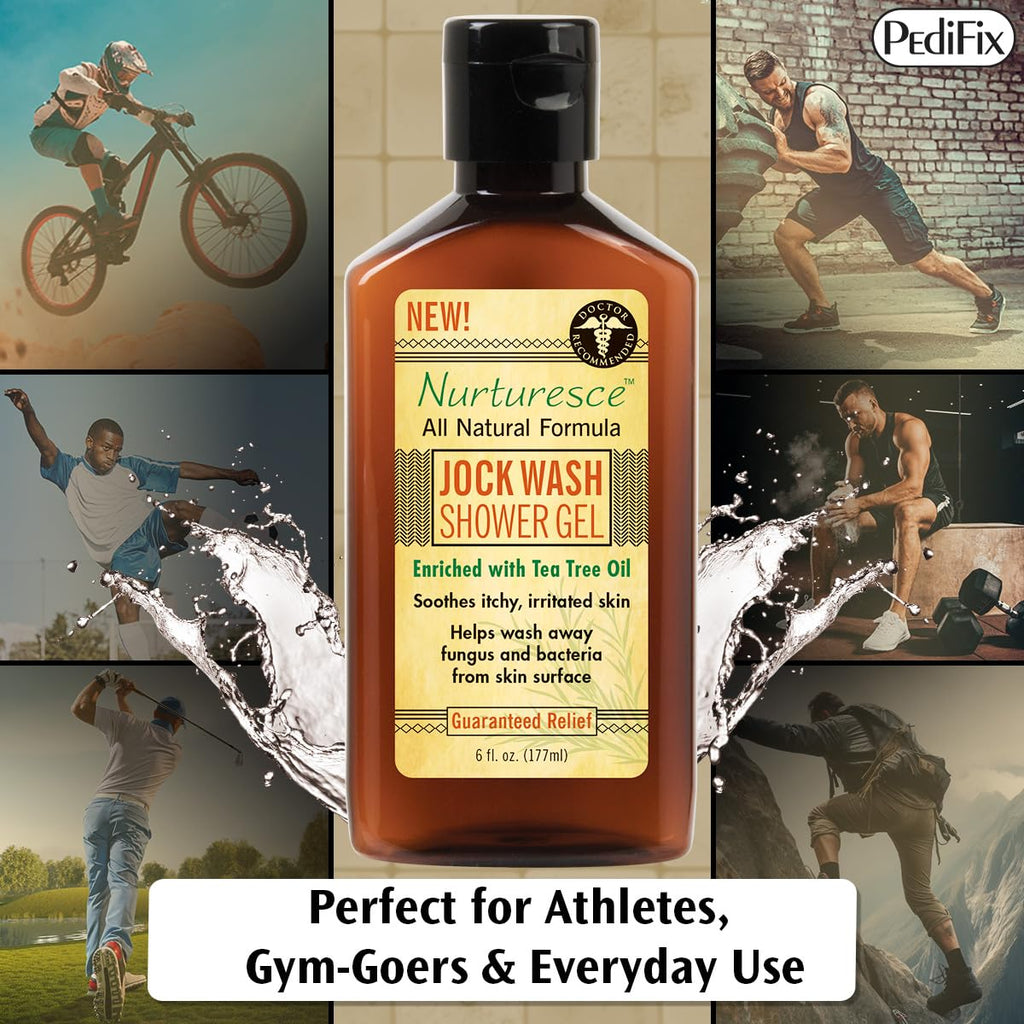 Pedifix Nurturesce Jock Wash Shower Gel with Tea Tree Oil – 6 oz