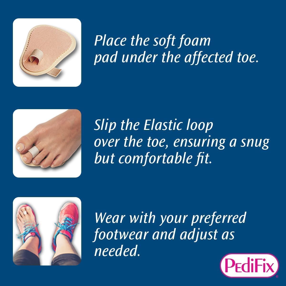 Pedifix Toe Straightener – Gentle Toe Alignment for Hammer Toes & Crooked Toes | One Size Fits Most | Bulk Pack of 12