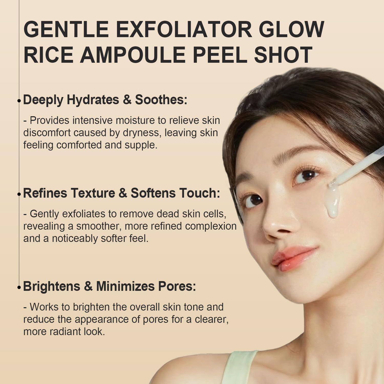 Peel Shot Glow Rice Ampoule Duo – Exfoliant Serum & Peeling Scrub with Rice Water & Niacinamide (Face & Body) 3.4 oz