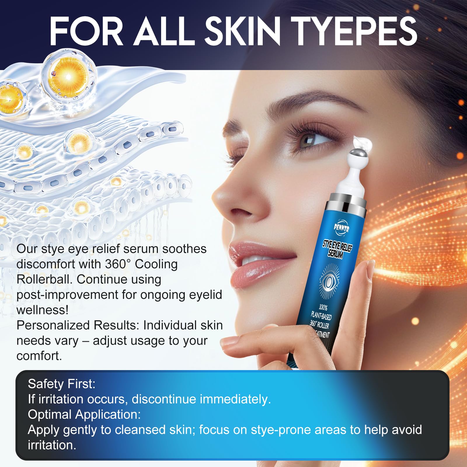 PENNTR Stye Eye Treatment – Plant-Based Roller Serum for Styes, Chalazions & Blepharitis (1 Fl Oz)