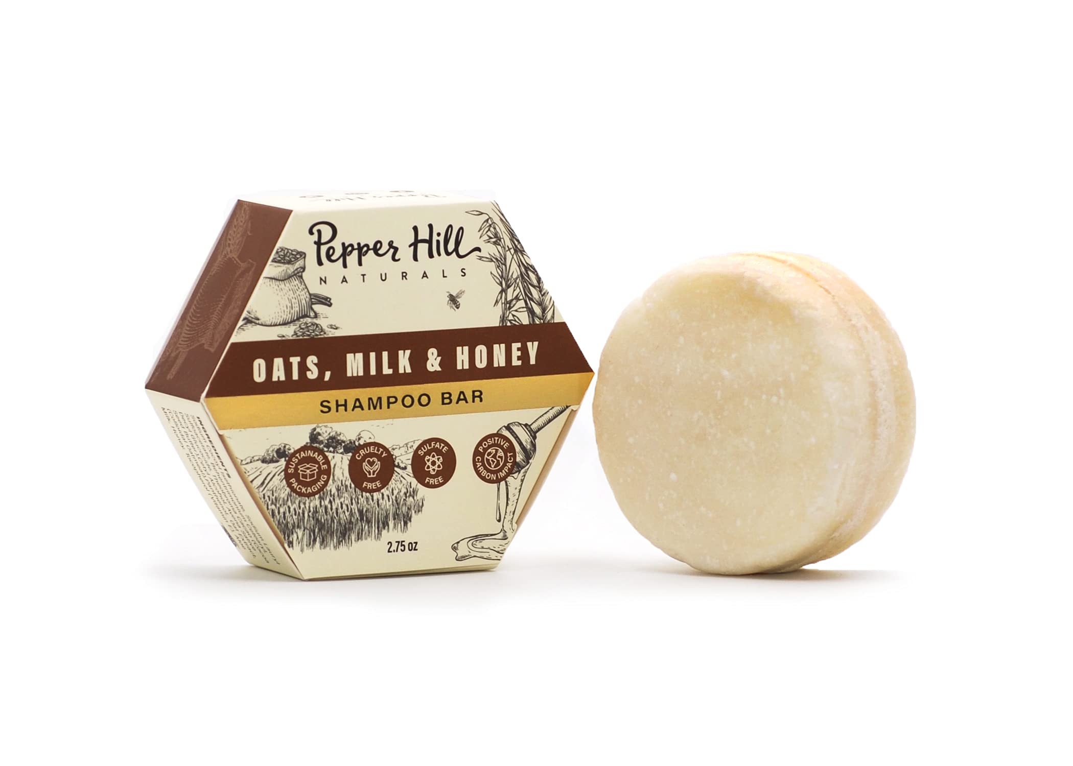 Pepper Hill Shampoo Bars – Oat Milk Honey (Fragrance Free) | Plant-Based, Cruelty-Free Solid Shampoo