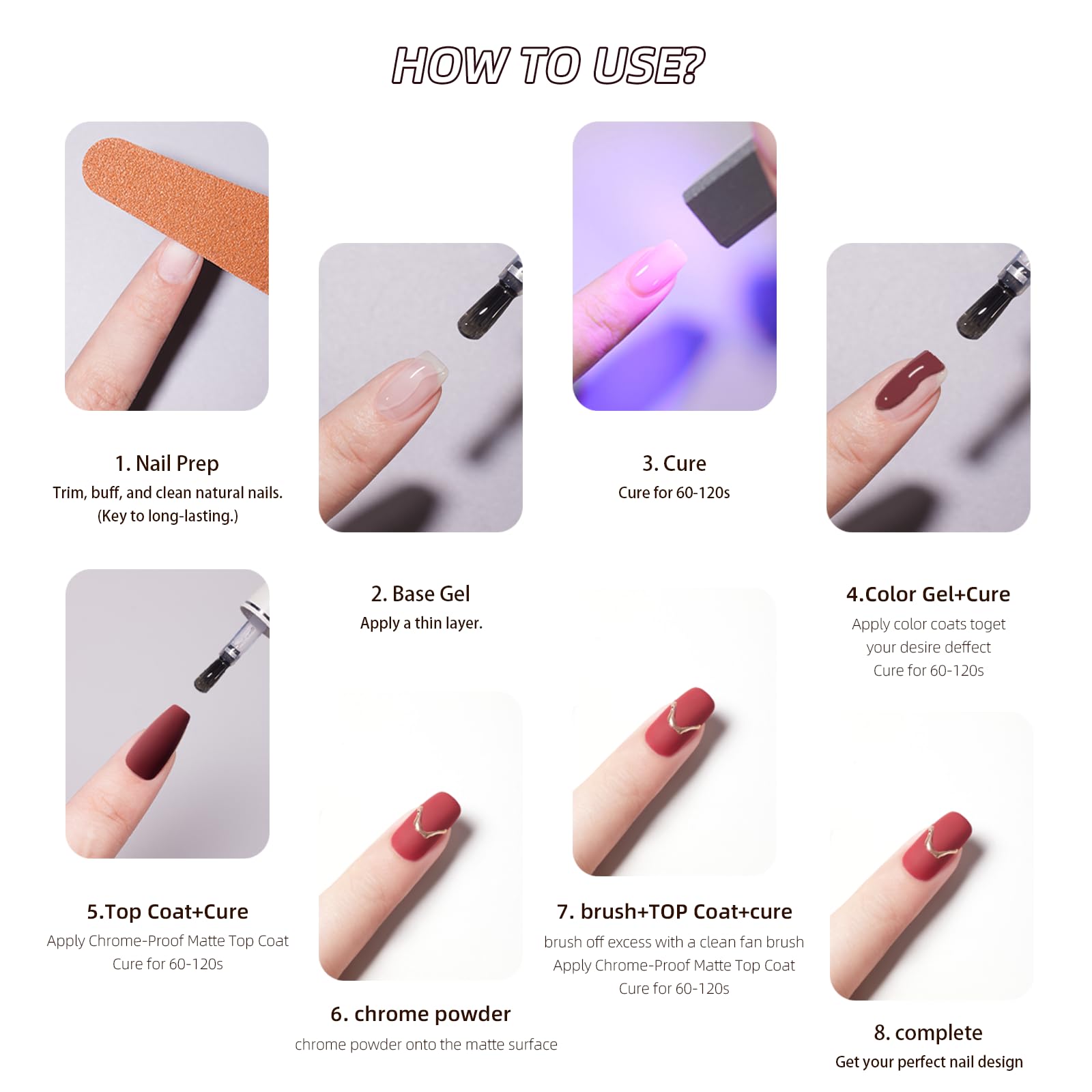 PERFECT COLOR Chrome-Proof Matte Top Coat | UV/LED Cured Gel Nail Polish 0.5 fl oz