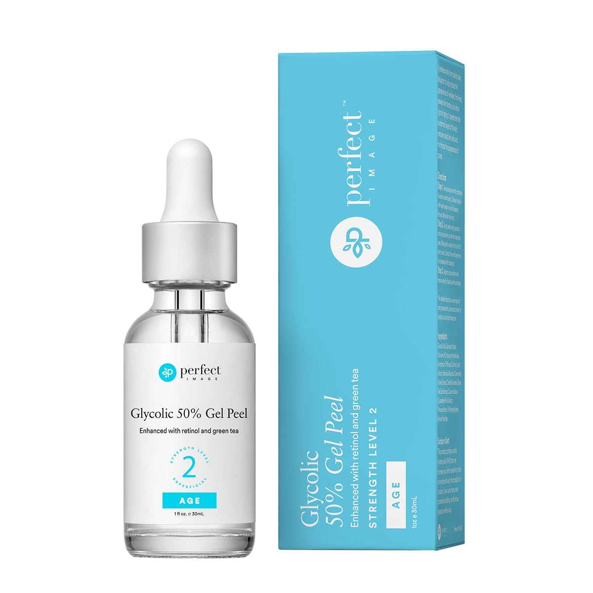 Perfect Image Glycolic Acid 50% Gel Peel with Retinol & Green Tea Extract – Professional Skin Peel, 1 oz