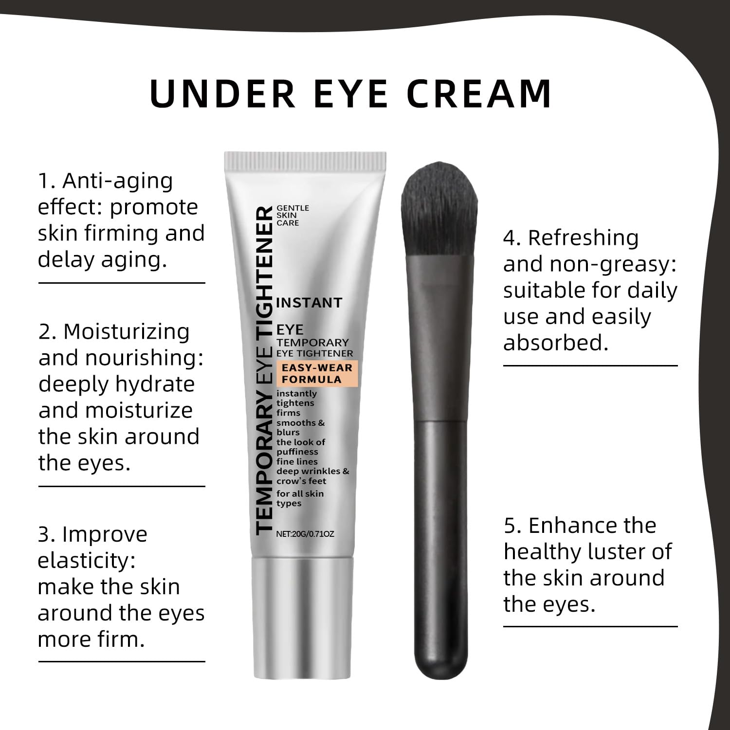 Perfection Eye Tightener with Brush – 2-Pack Hydrating Under-Eye Cream