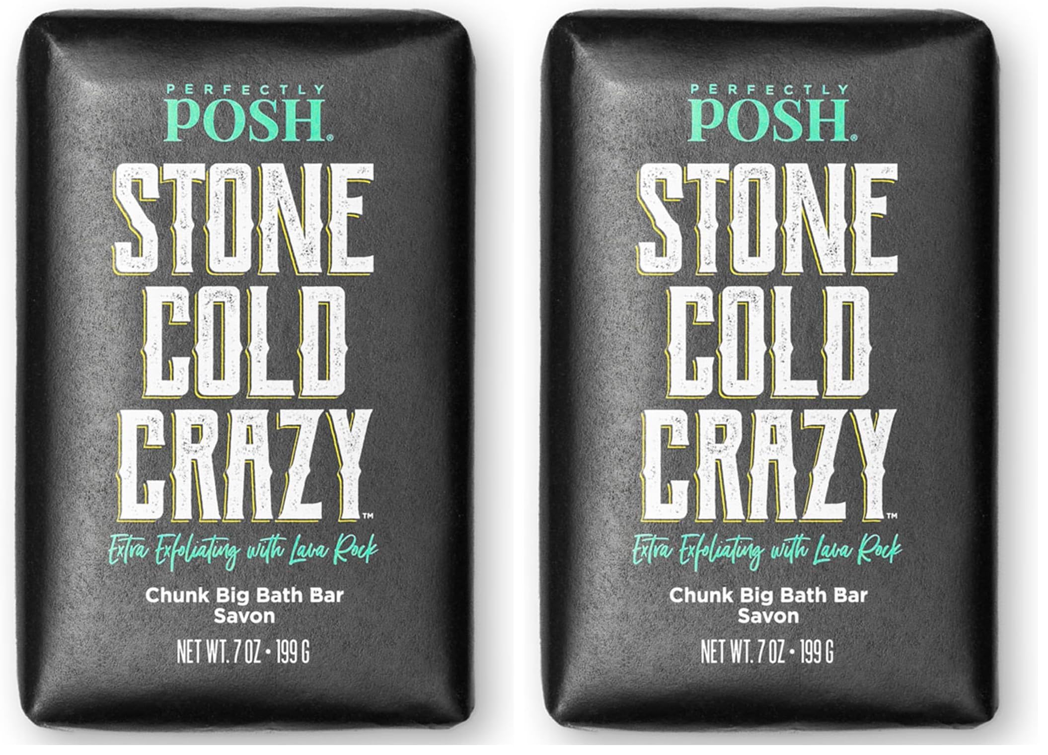 Perfectly Posh Stone Cold Crazy Bath Bar – Refreshing, Nourishing Scent, 7oz (Pack of 2)