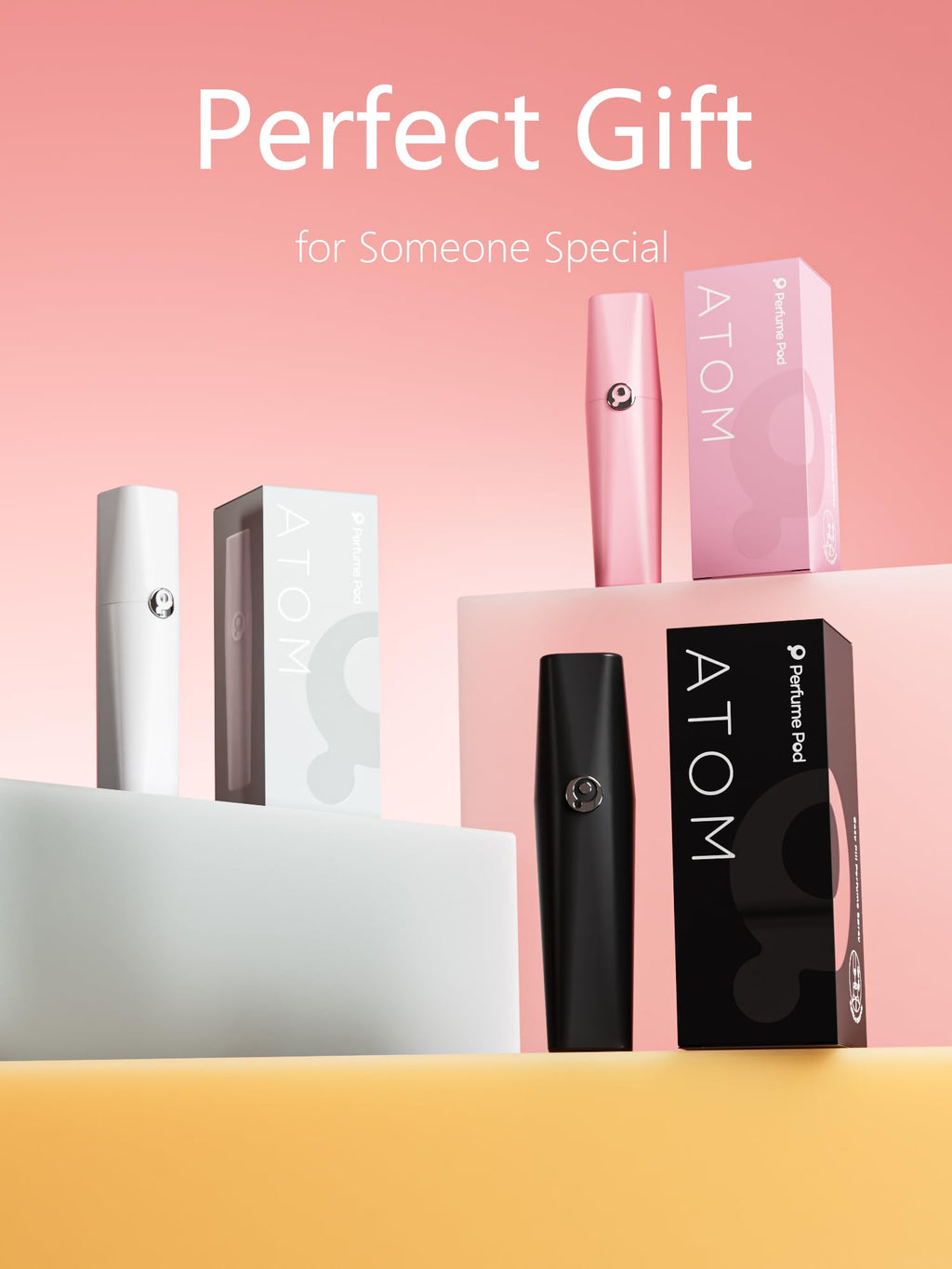 Perfume Pod ATOM Refillable Perfume Atomizer (ATOM01, Black) — Travel-Ready HD Mist
