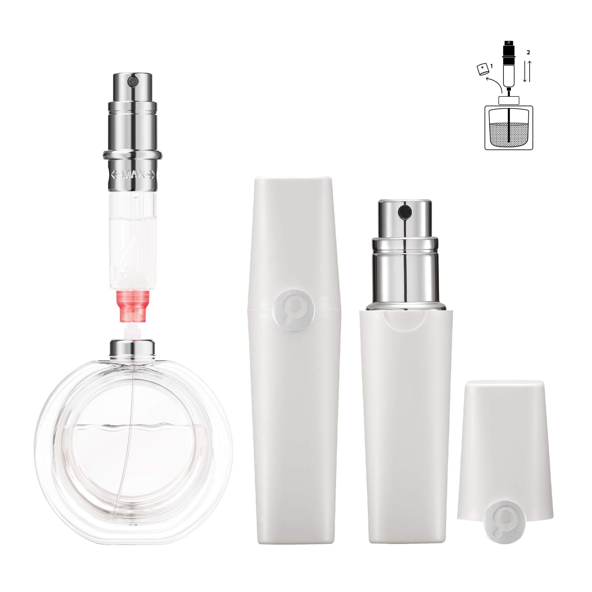 Perfume Pod ATOM01 Refillable Perfume Atomizer – White | TSA-Approved Travel Dispenser