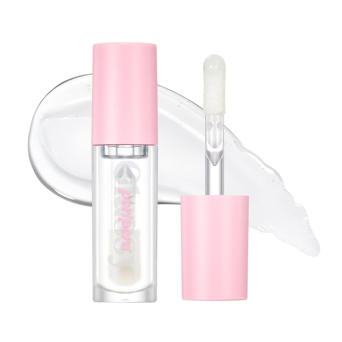 Peripera Ink Glasting Lip Gloss | Non-Sticky, High Shine, 4XL Wand, Vegan, Crystal Clear
