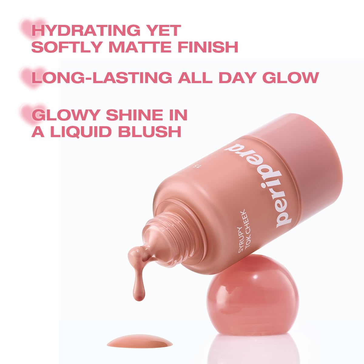 PERIPERA Syrupy Tok Cheek 5 Colors – Dewy Liquid Blush, Hydrating Finish (03 Friendship Mauve, One Size)