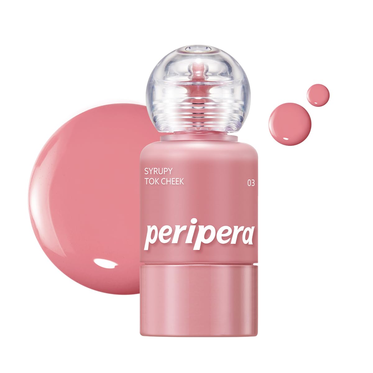 PERIPERA Syrupy Tok Cheek 5 Colors – Dewy Liquid Blush, Hydrating Finish (03 Friendship Mauve, One Size)