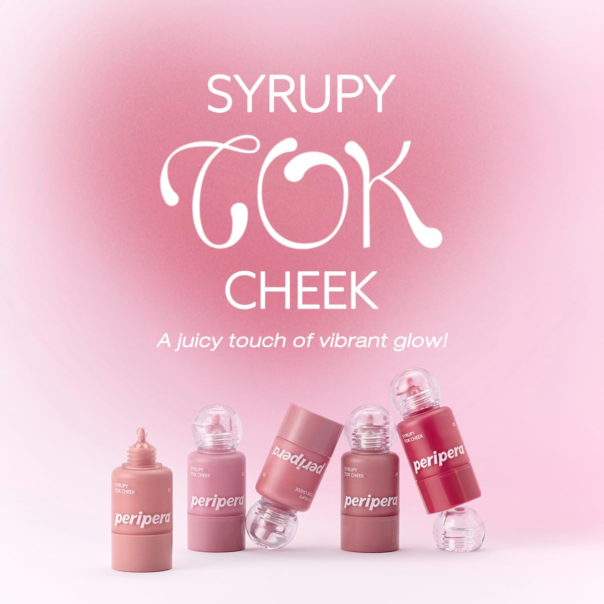 PERIPERA Syrupy Tok Cheek 5 Colors – Dewy Liquid Blush, Hydrating Finish (03 Friendship Mauve, One Size)