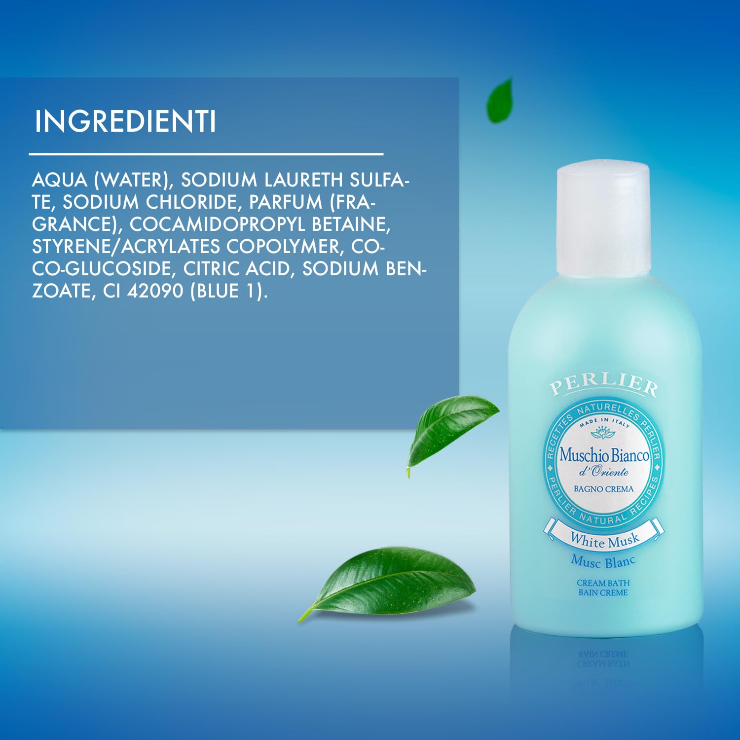 Perlier White Musk Bath Cream - Calming Aromatherapy Bubble Bath for All Skin Types | 16.9 fl oz