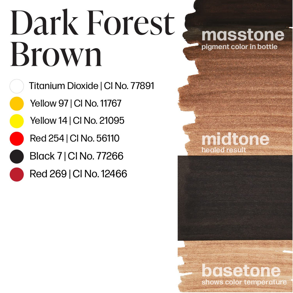 Perma Blend Dark Forest Brown Microblading Ink for Permanent Eyeliner – Vegan Neutral Cool Brown (0.5 oz)