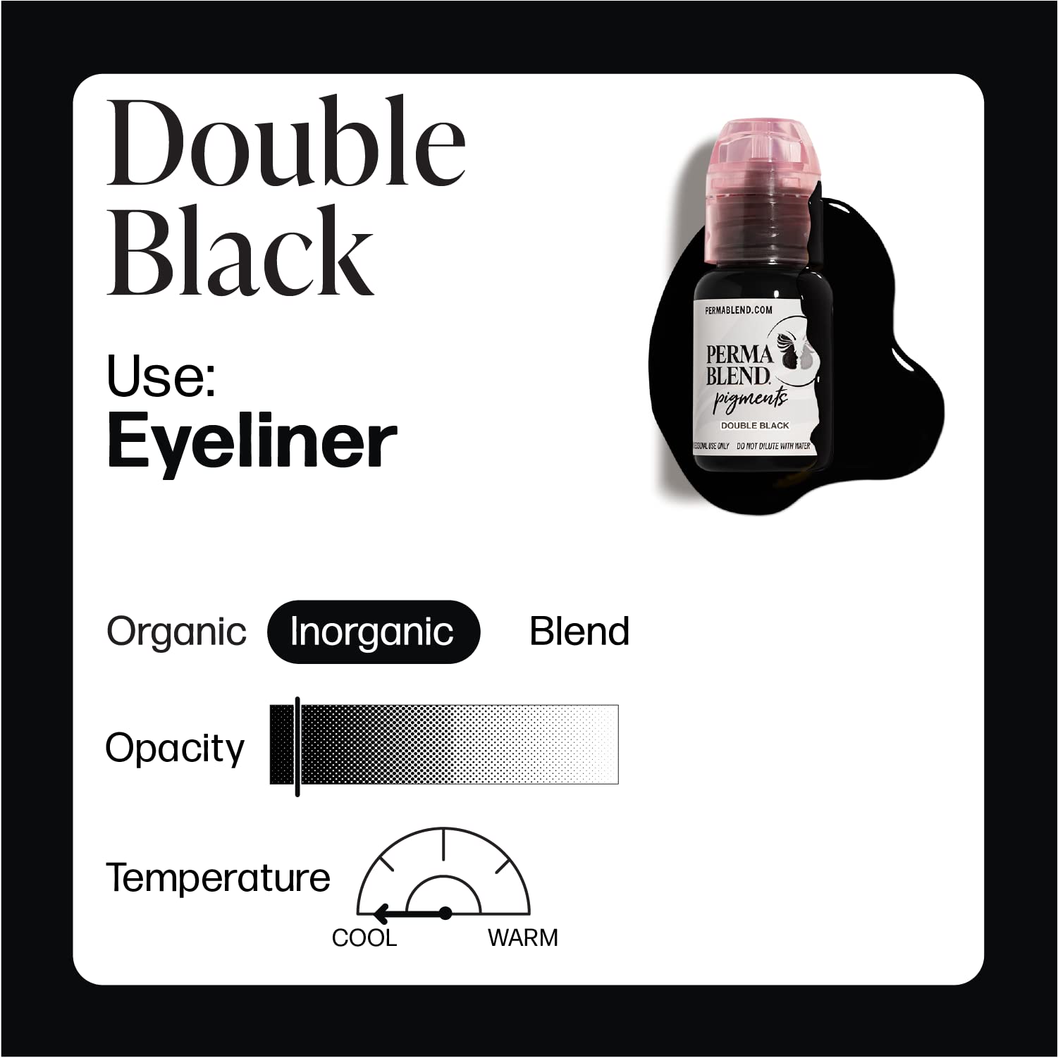 Perma Blend Double Black Microblading Ink for Permanent Eyeliner – Vegan, High-Carbon Black