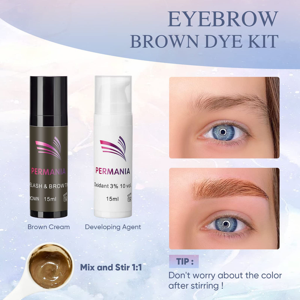 PERMANIA Brow Lamination Kit – Lash Lift & Brow Color, Salon & Home Use, Up to 6 Weeks