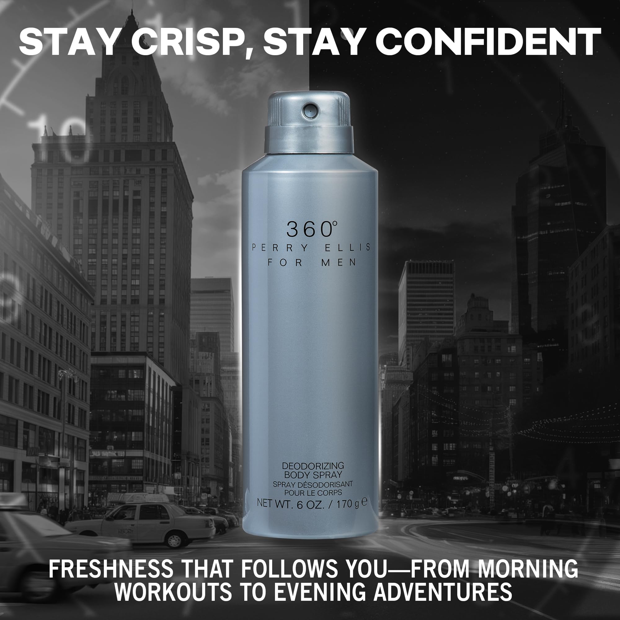 Perry Ellis 360° for Men 6 oz Body Spray – Fresh All-Day Fragrance