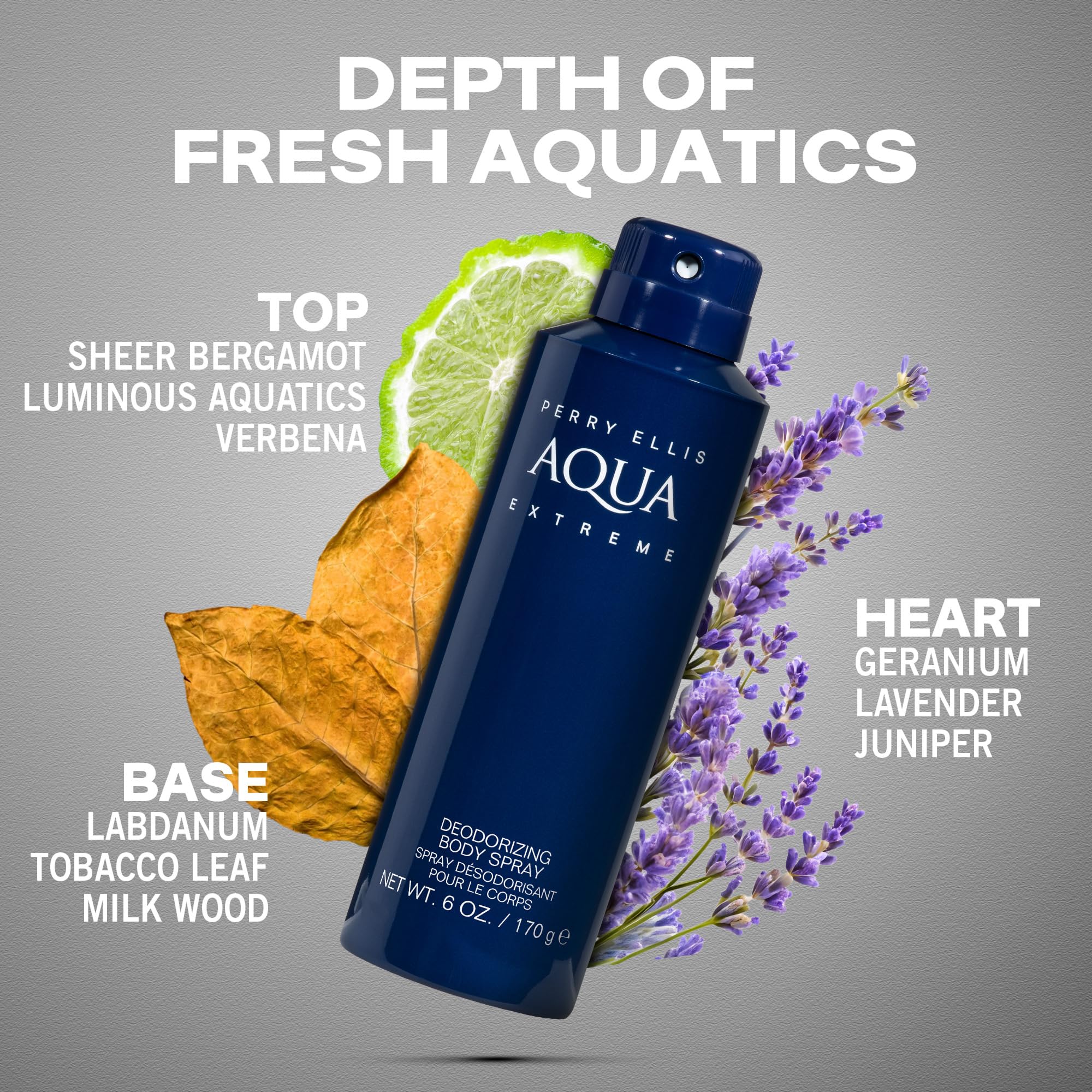 Perry Ellis Aqua Extreme 6 oz Body Spray – Fresh Aquatic Fragrance for Day & Night