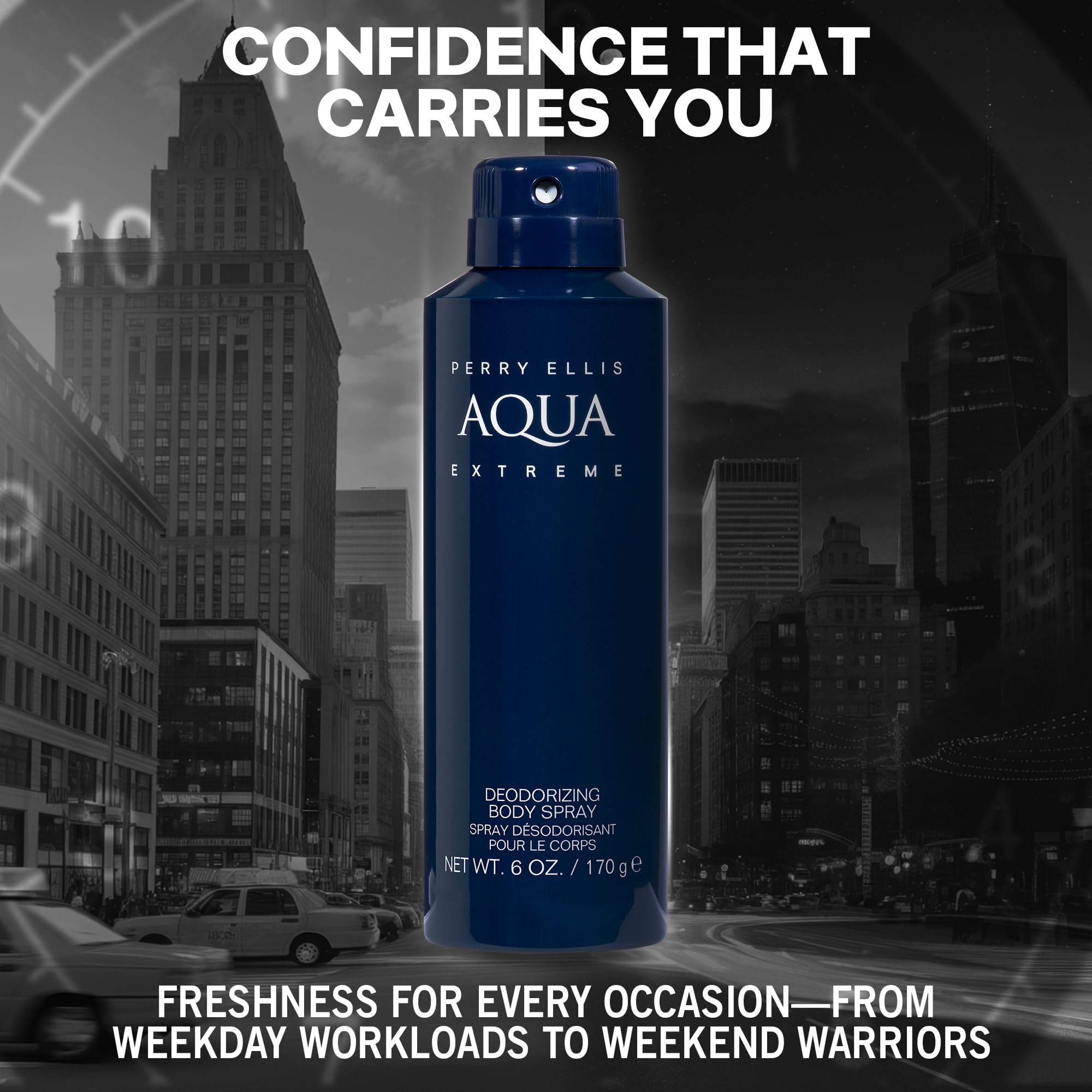 Perry Ellis Aqua Extreme 6 oz Body Spray – Fresh Aquatic Fragrance for Day & Night