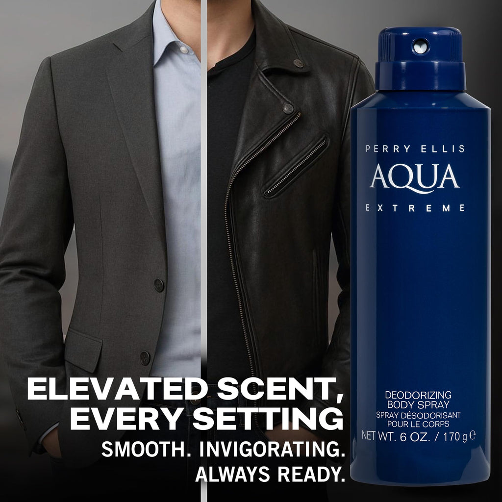 Perry Ellis Aqua Extreme 6 oz Body Spray – Fresh Aquatic Fragrance for Day & Night