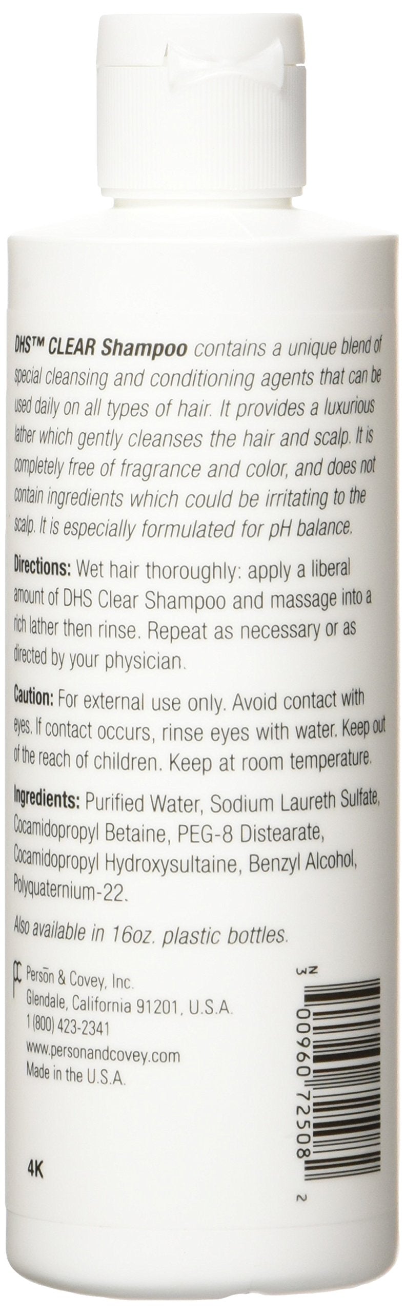 DHS Clear Shampoo by Person & Covey – Daily Hair Cleansing, 8 oz
