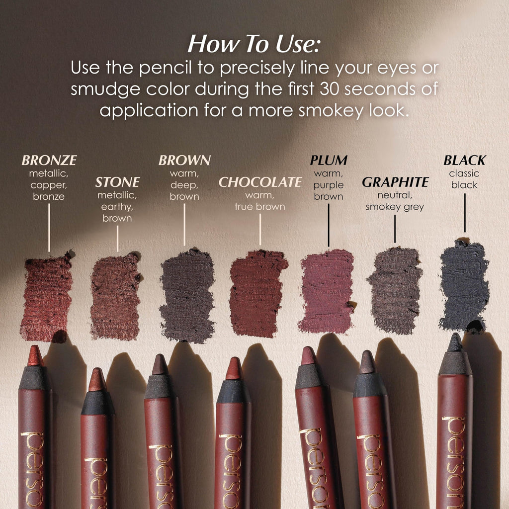 Persona 24HR Waterproof Eyeliner Pencil – Creamy, Long-Wear Chocolate