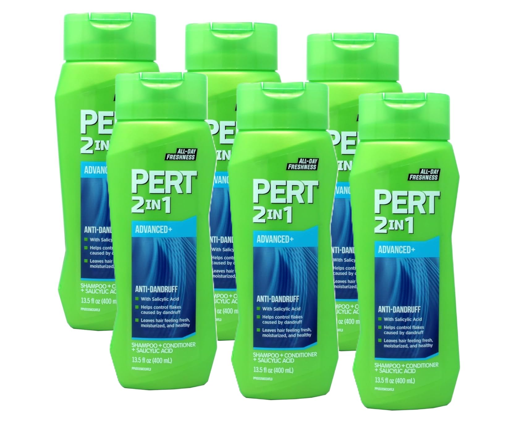 Pert 2-in-1 Shampoo & Conditioner – Anti-Dandruff, 13.5 fl oz (Pack of 6) | Classic Clean Scent