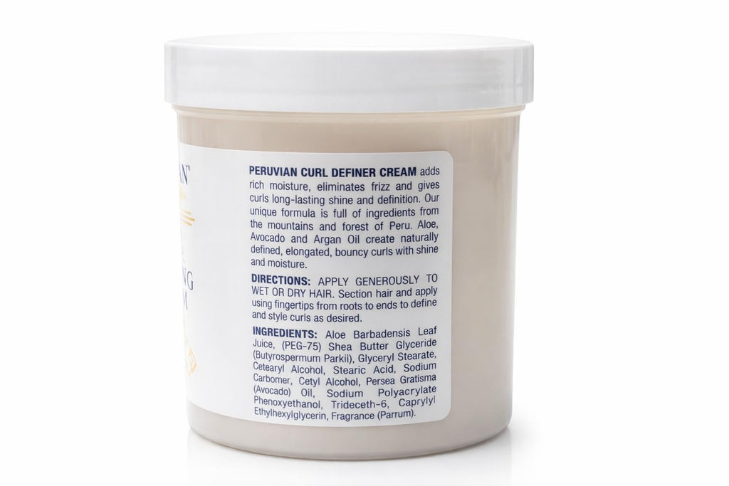 Peruvian White Curl Defining Cream – Frizz Control, Rich Moisture, 16 oz
