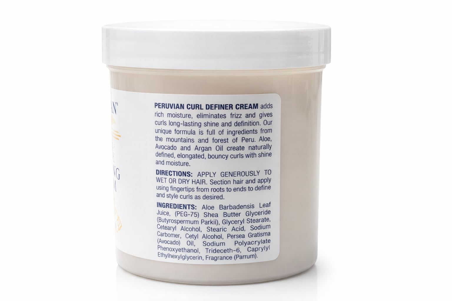 Peruvian White Curl Defining Cream – Frizz Control, Rich Moisture, 16 oz