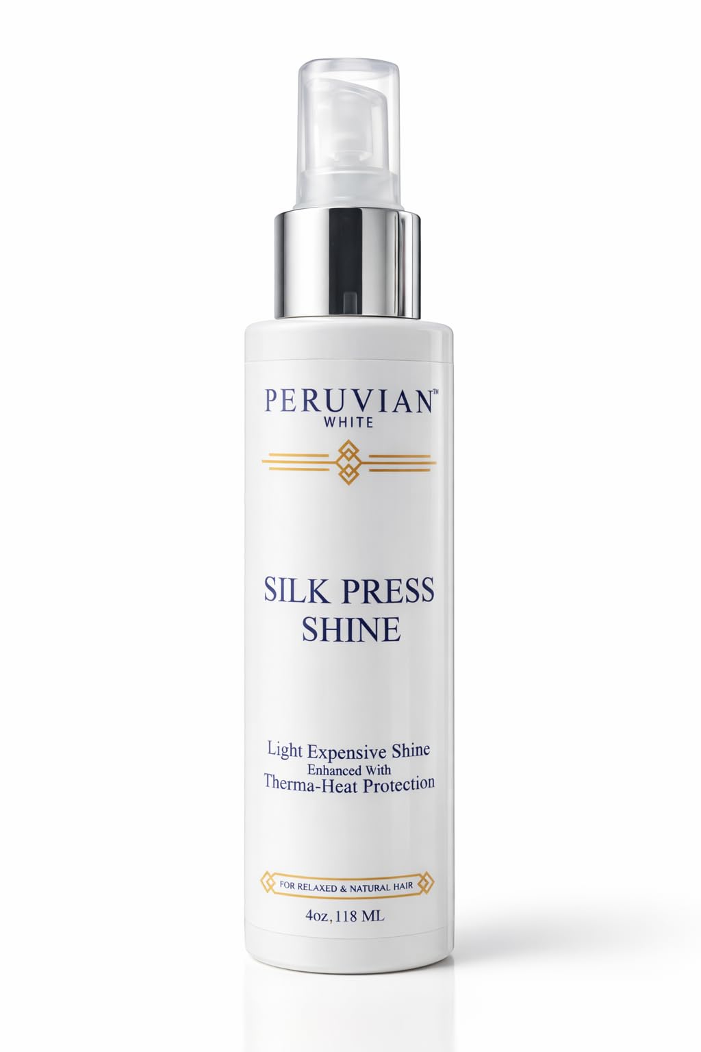 Peruvian White Silk Press Shine – Therma-Heat Protection, 4 oz