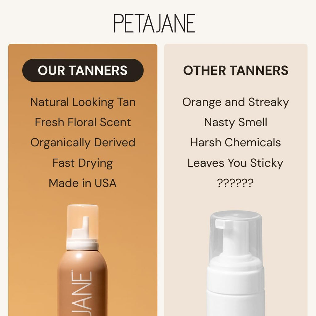 Peta Jane Medium Tanning Mousse – Pack of 2, 7 fl oz | Natural-Looking, Quick-Dry Self-Tanner