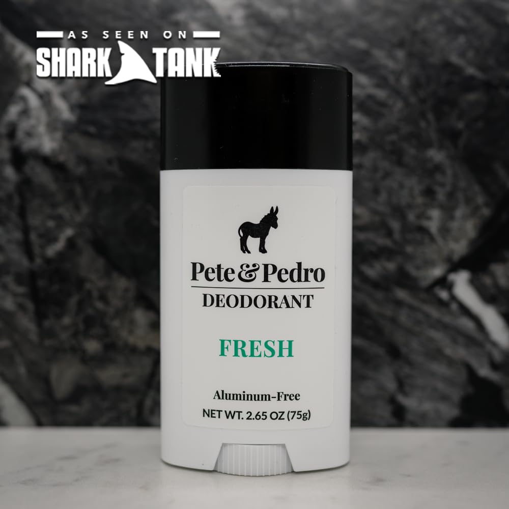 Pete & Pedro Fresh Natural Deodorant – Aluminum-Free, Eucalyptus & Spearmint | Vegan, Paraben Free | 2.65 oz
