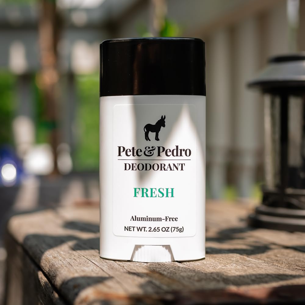 Pete & Pedro Fresh Natural Deodorant – Aluminum-Free, Eucalyptus & Spearmint | Vegan, Paraben Free | 2.65 oz