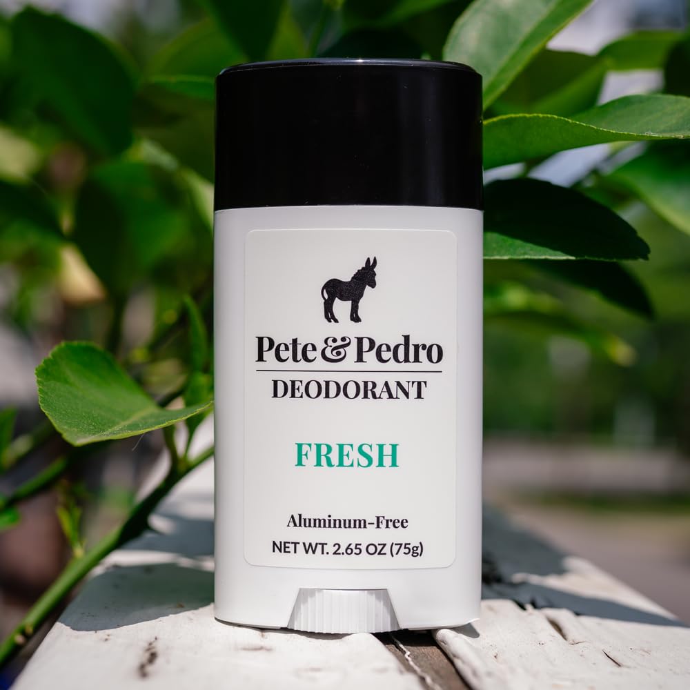 Pete & Pedro Fresh Natural Deodorant – Aluminum-Free, Eucalyptus & Spearmint | Vegan, Paraben Free | 2.65 oz