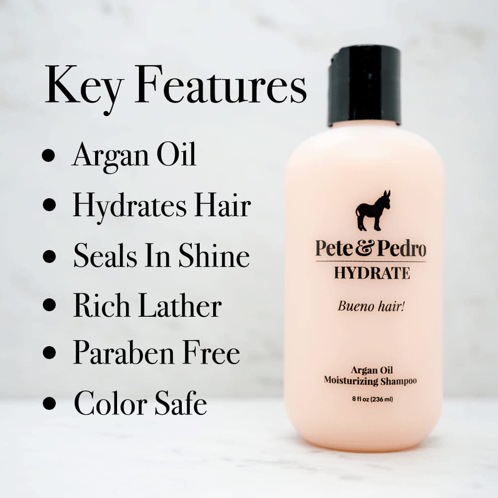 Pete & Pedro HYDRATE & CONDITION Hair Care Set – Argan Oil Shampoo & Peppermint Conditioner (8.5 oz) | Shark Tank
