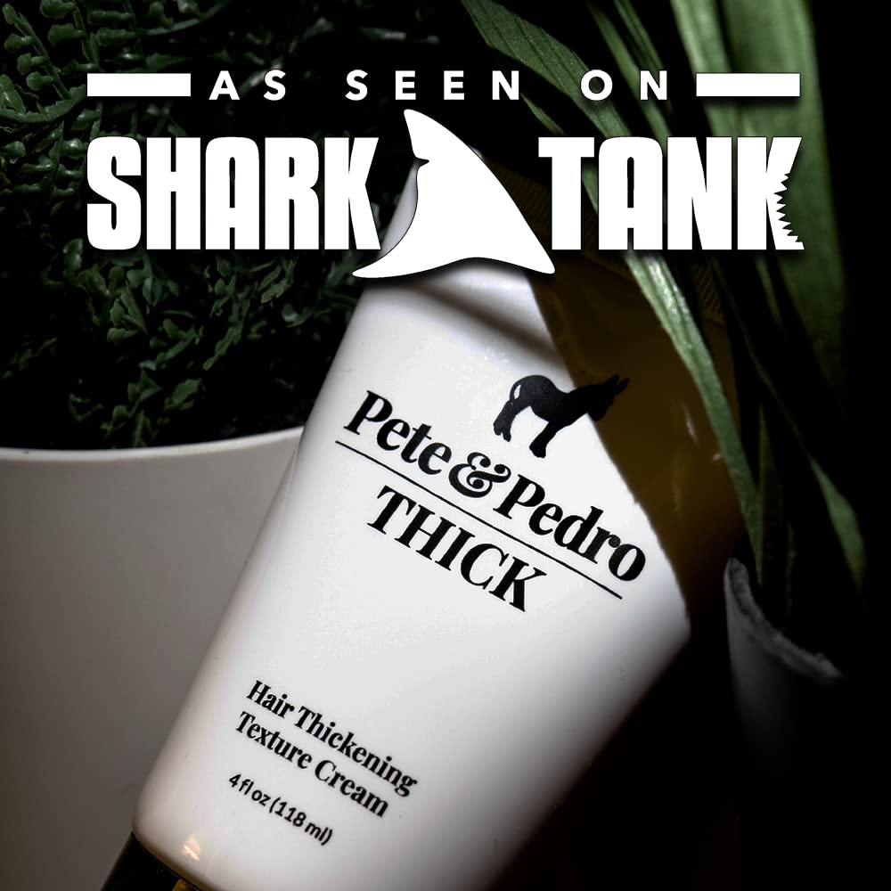 Pete & Pedro THICK Hair Cream – Light-Holding Thickening Texture for Fine & Thinning Hair | 4 oz | Shark Tank