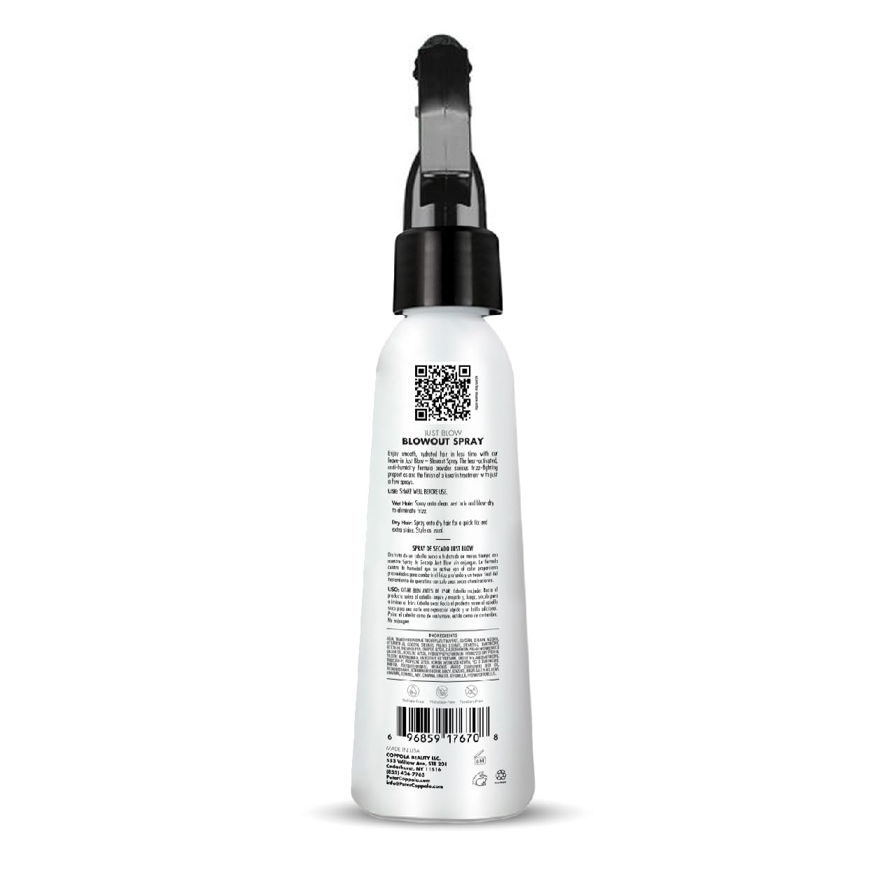Peter Coppola Just Blow Heat Protectant Spray for Blow-Drying — Smooth, Anti-Frizz, Shine
