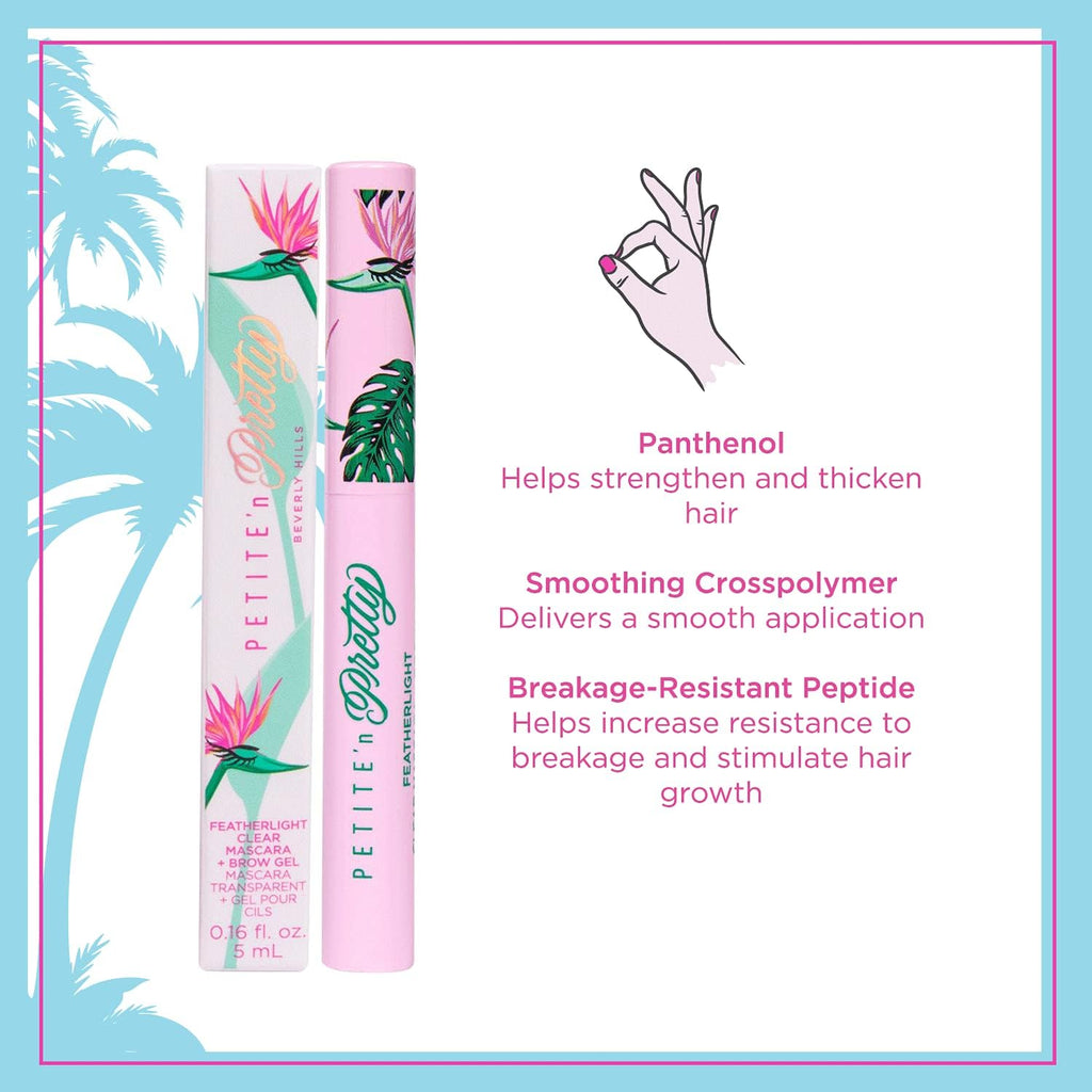 Petite 'N Pretty Featherlight Clear Mascara & Brow Gel Duo – Non-Toxic, Made in USA for Kids, Tweens & Teens