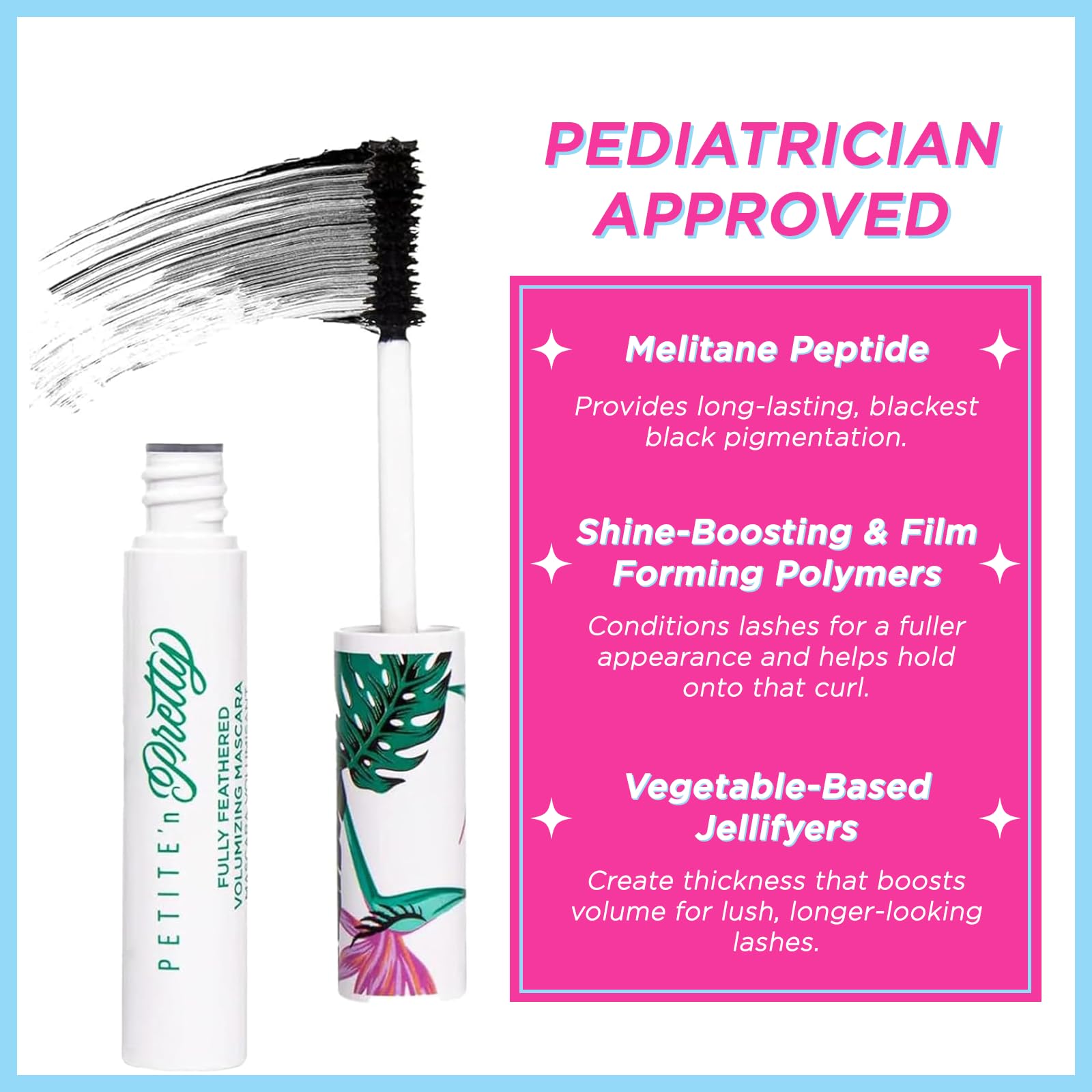 Petite 'N Pretty Fully Feathered Volumizing Mascara – Non-Toxic Makeup for Kids, Tweens & Teens