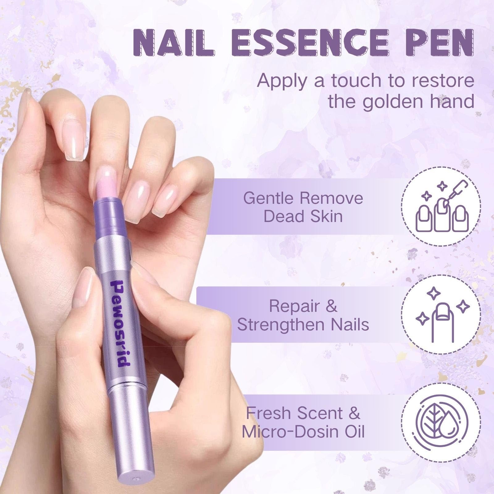 Pewosrid Cuticle Oil Pusher Pen - 4-in-1 Ceramic Cuticle Care