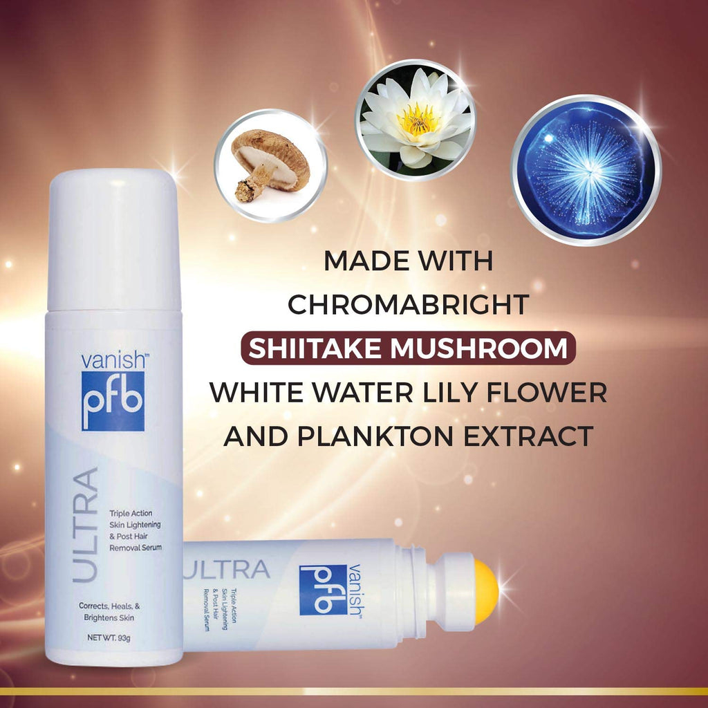PFB Vanish Ultra with Chromabright & Shiitake Mushroom – Triple Action Dark Spot Remover, Razor Bump Stopper, 93g
