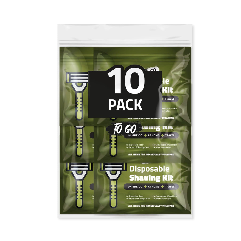 pH Advantage Travel Shaving Kit: Razor, Cream, Washcloth & Aftershave Wipe (Green)