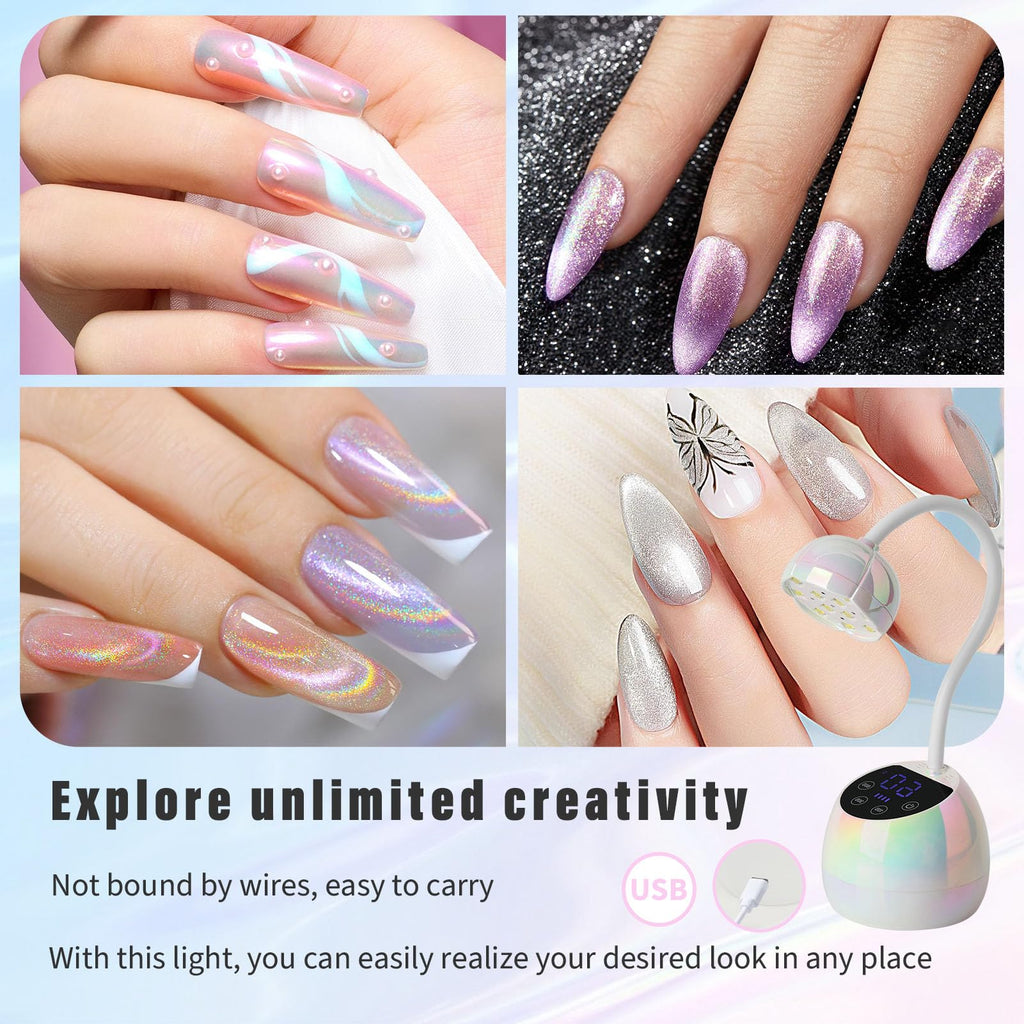 PHAIN U V LED Nail Lamp 36W – Cordless Gooseneck UV/LED Nail Dryer with 3 Timers & LCD
