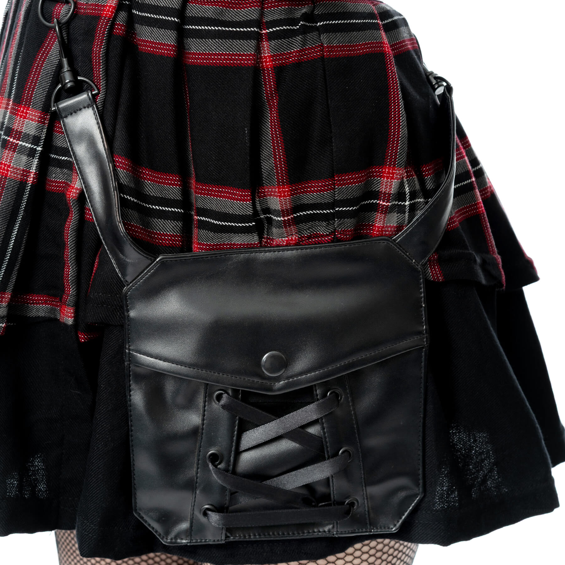Poizen Industries Phantom Highlander Skirt Black Tartan