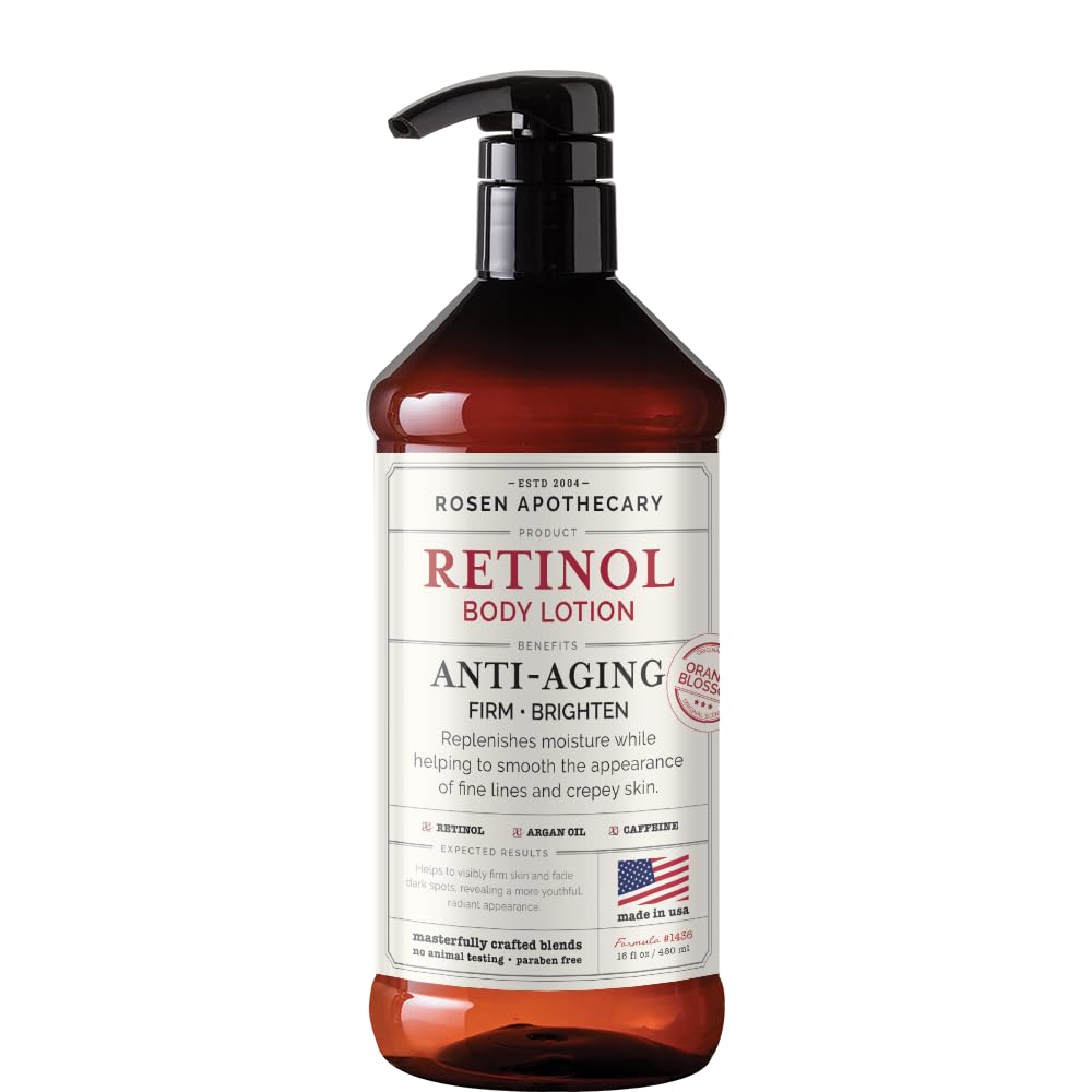 PHARM TO TABLE Rosen Apothecary Anti-Aging Retinol Body Lotion – Firm Skin, Brighten Tone, 480ml