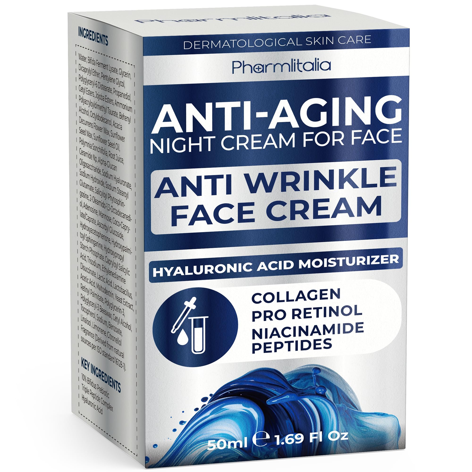 Pharmlitalia Instant Face Lift Cream — Night Moisturizer for 60+
