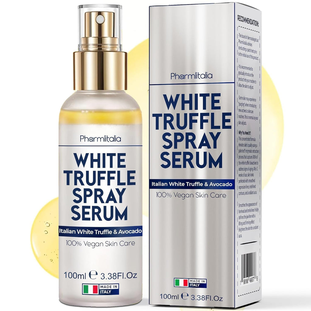 Pharmlitalia Italian White Truffle Spray Serum – Vegan Face Mist, Hydrating Avocado & White Truffles (3.38 fl oz)
