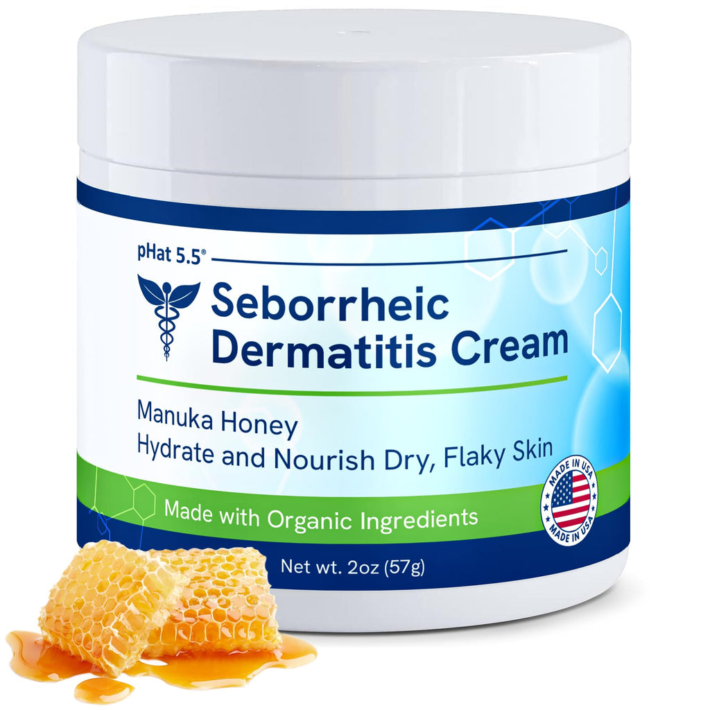 pHat 5.5 Seborrheic Dermatitis Moisturizing Cream & Face Lotion – Hydration, Redness Relief & Anti-Itch (2oz)