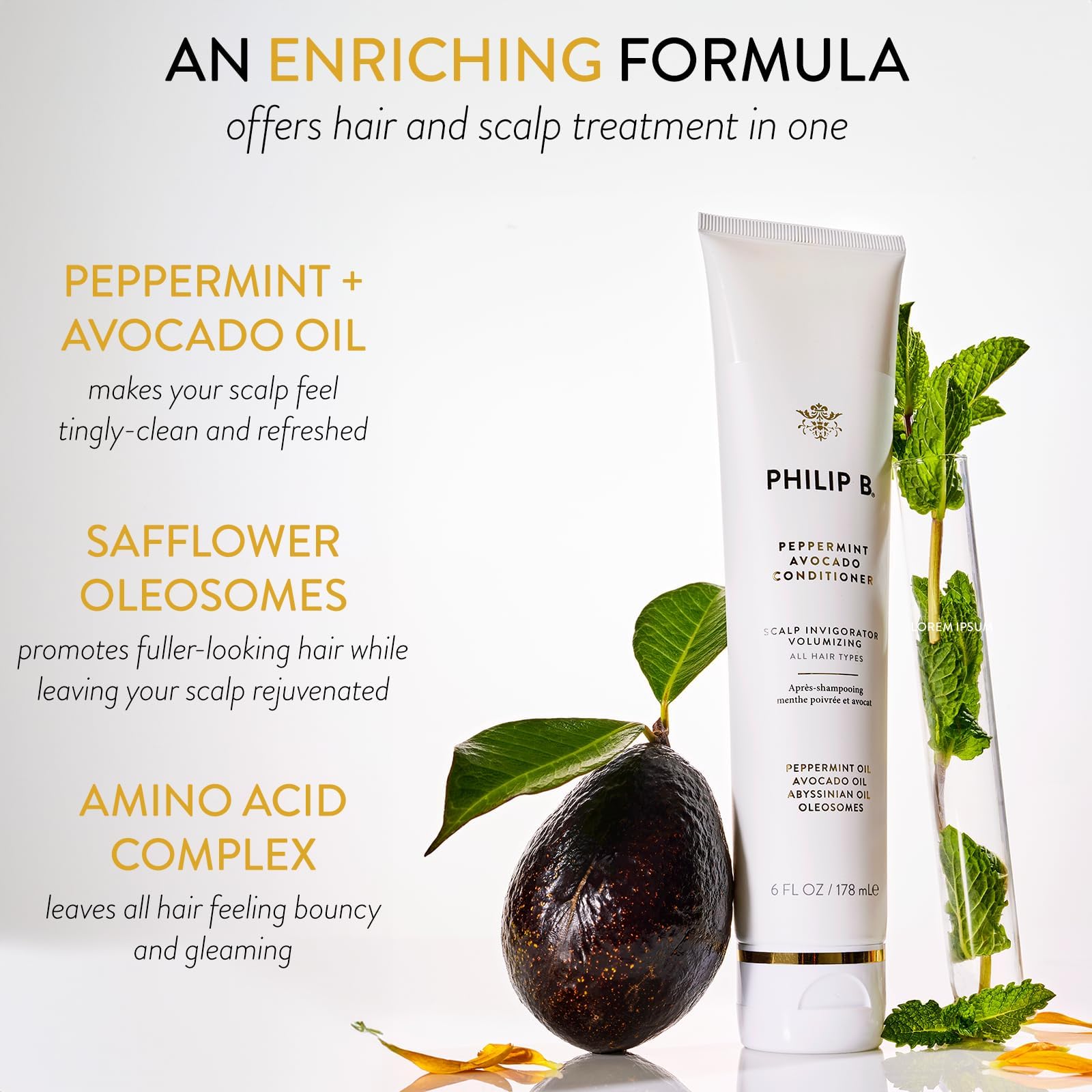 PHILIP B Peppermint Avocado Shampoo & Conditioner Set – Volumizing & Clarifying