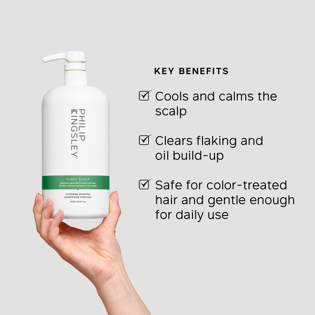 Philip Kingsley Flaky Scalp Shampoo | Hydrating, Calming Care for Flaky, Itchy, Dry or Oily Scalps | 1L Pump