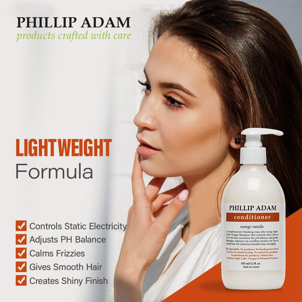 Phillip Adam Orange Vanilla Conditioner - Smooth, Shiny Hair - Color-Safe, No Harsh Chemicals